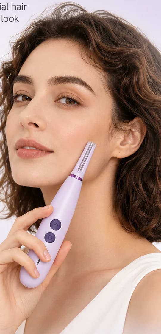 Mujer deslizando el Dermaplaning Sónico por la mejilla
